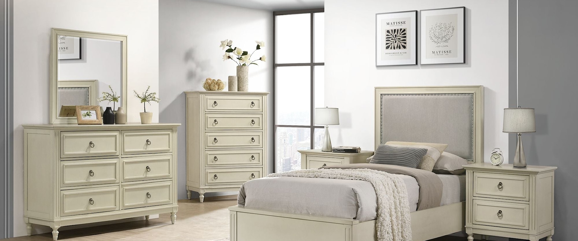 Transitional 5-Piece Twin Bedroom Set