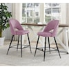 Elements International Kendall Black Leg Set of 2 Bar Stools