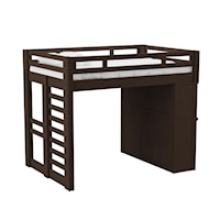 Cali Kids Complete Basic Loft Twin Desk Bed in Brown