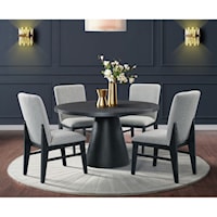 Transitional 5-Piece Dining Table Set