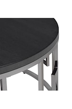 Elements International Ester Contemporary Round End Table with Metal Base