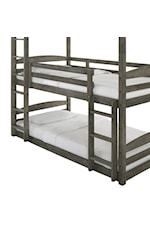 Elements International Trey Transitional 3-Piece Triple Twin Bunk Bedroom Set