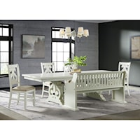 Traditional 6-Piece Dining Set with Side Chairs and Bench