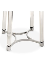 Elements International Lucinda Contemporary Round End Table with Glass Top