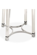 Elements Lucinda Contemporary Round End Table with Glass Top