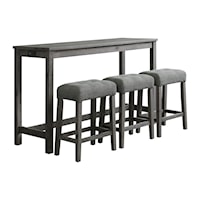 Transitional Counter Height Dining Set with USB Ports