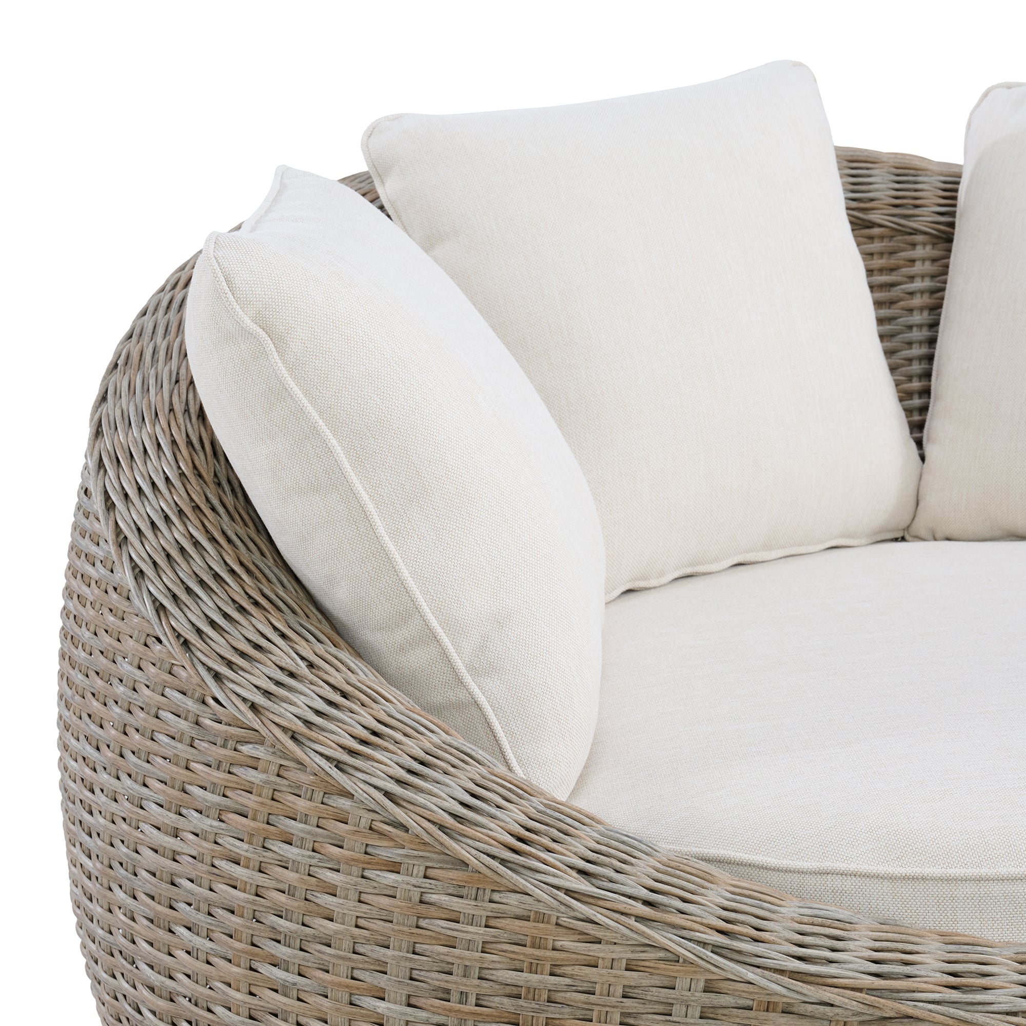 Elements International Ollie Outdoor Cuddler Chair and End Table Set