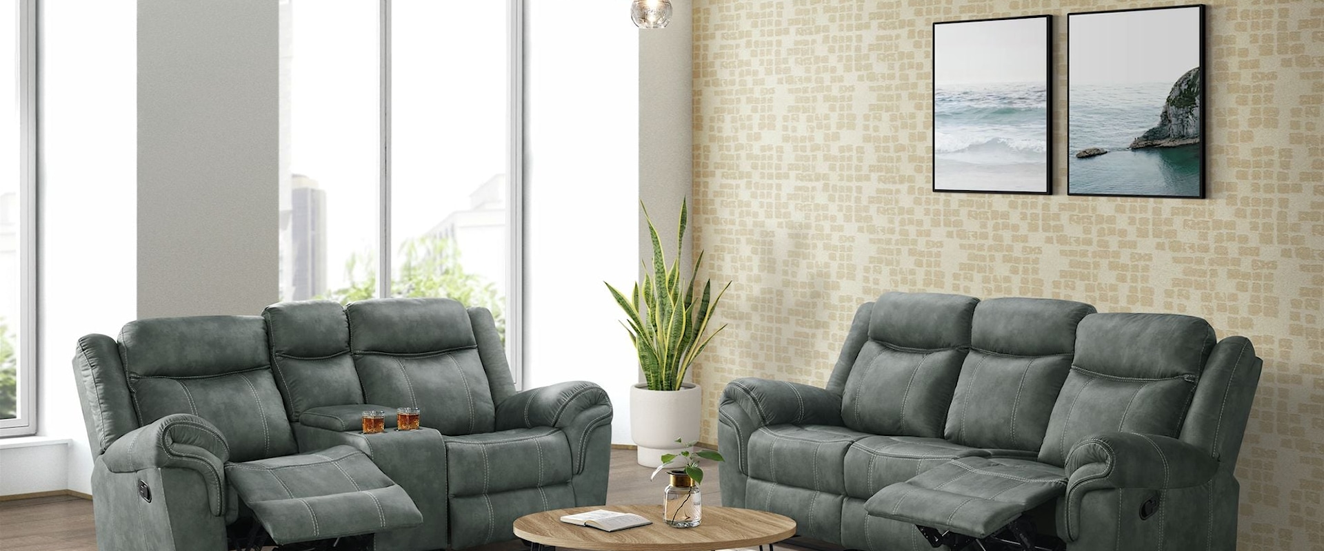 Transitional 2-Piece Living Room Set