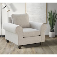 Transitional Accent Chair with Rolled Arms