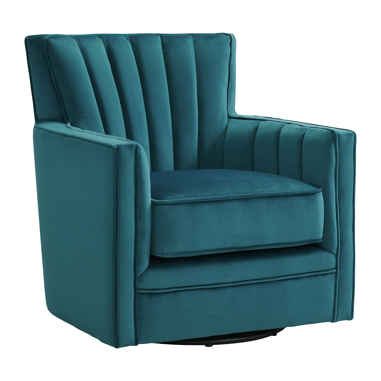 Elements International Loden Upholstered Swivel Accent Chair