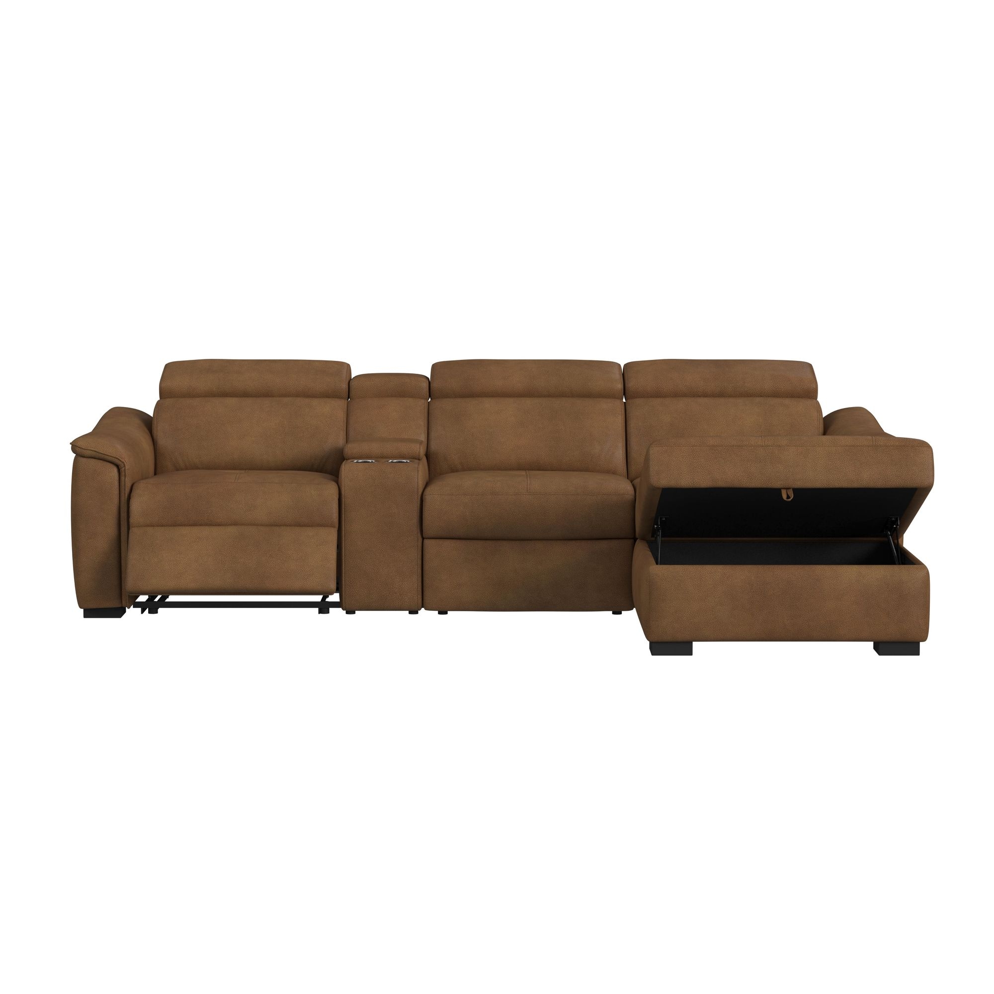 Elements International Typhoon Sectional Lhf Power Motion Loveseat