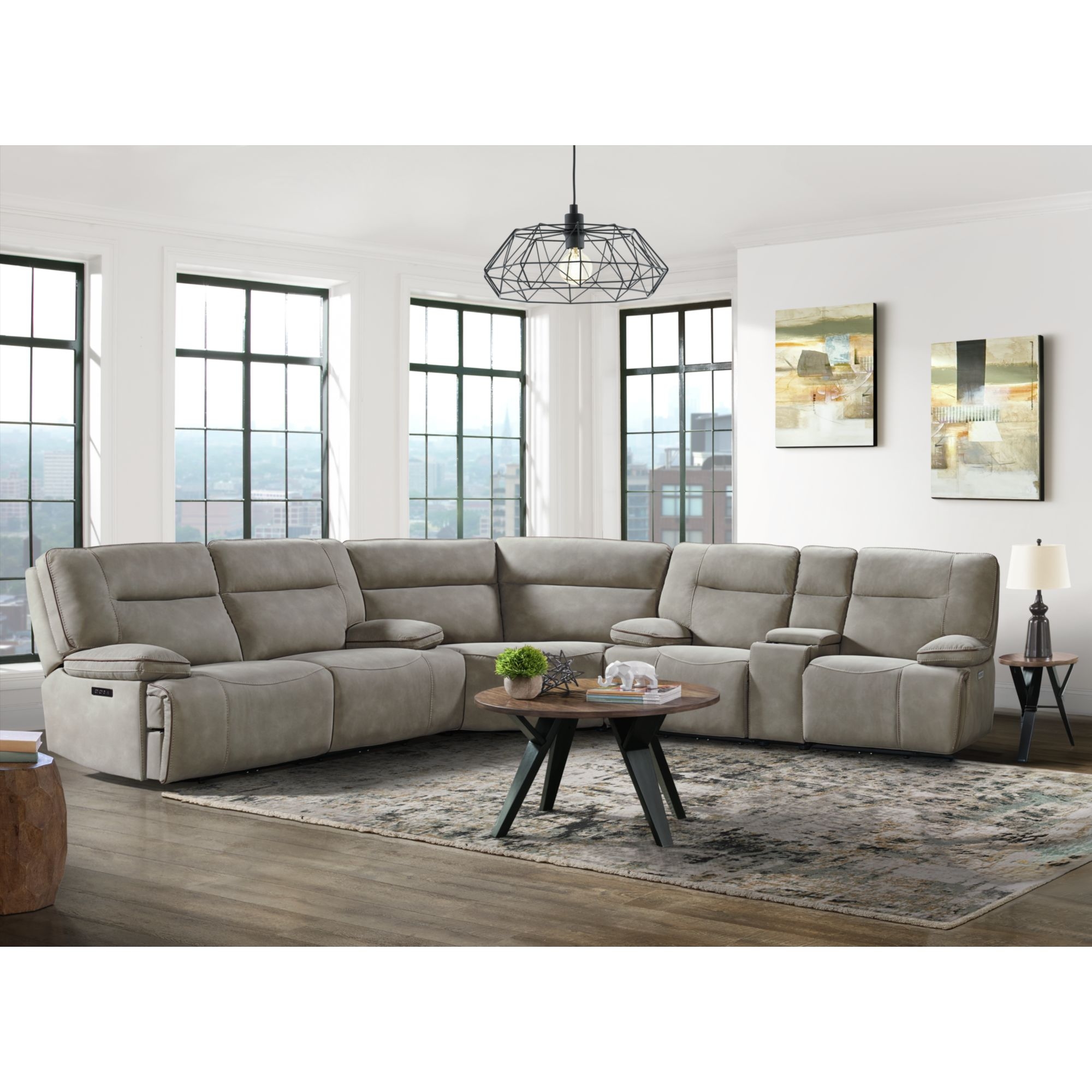 Elements International Aventura Left-Facing Power Motion Sectional Sofa