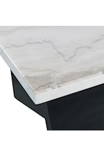 Elements International Beckley Contemporary Counter Table with Dark Marble Top