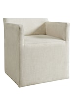 Elements International Collins Transitional Upholstered Dining Host Chair