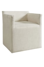 Elements International Collins Transitional Upholstered Dining Host Chair