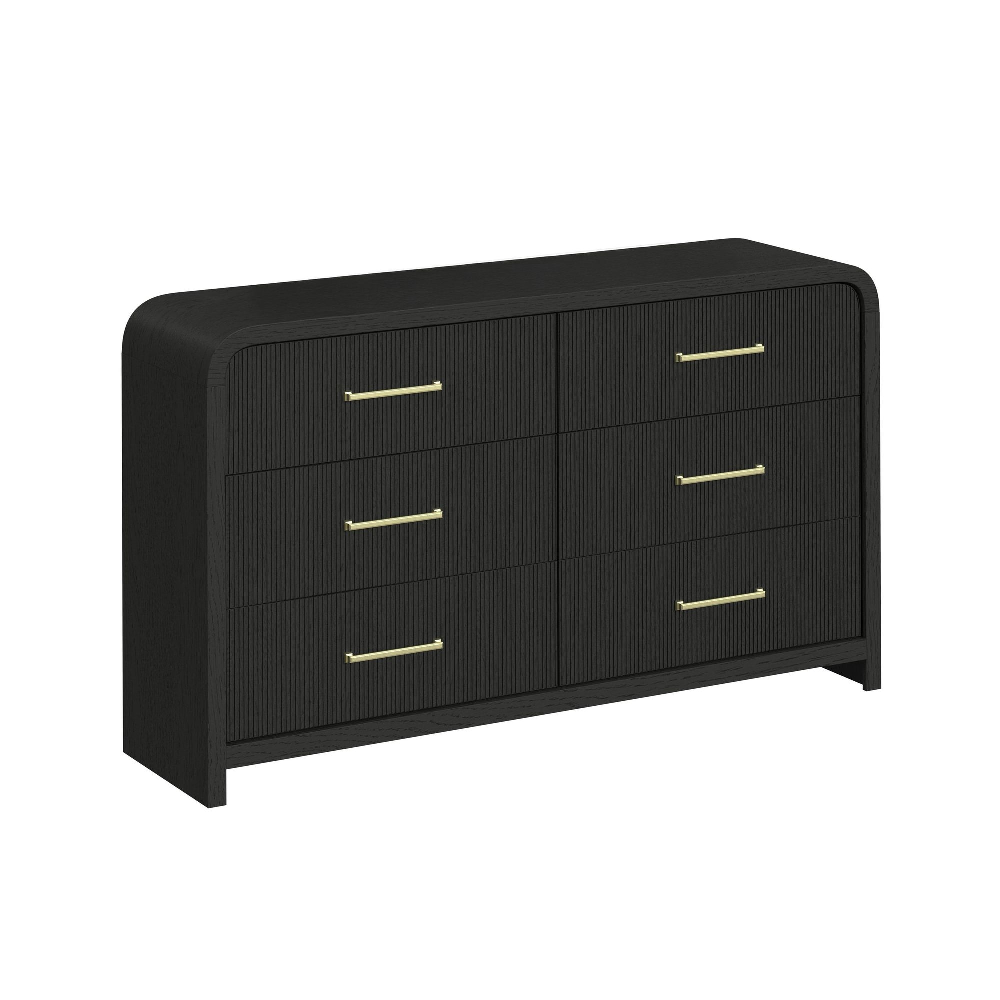 6-Drawer Dresser In Black With Grain