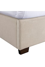 Elements International Magnolia King Upholstered Bed with Nailhead Studs