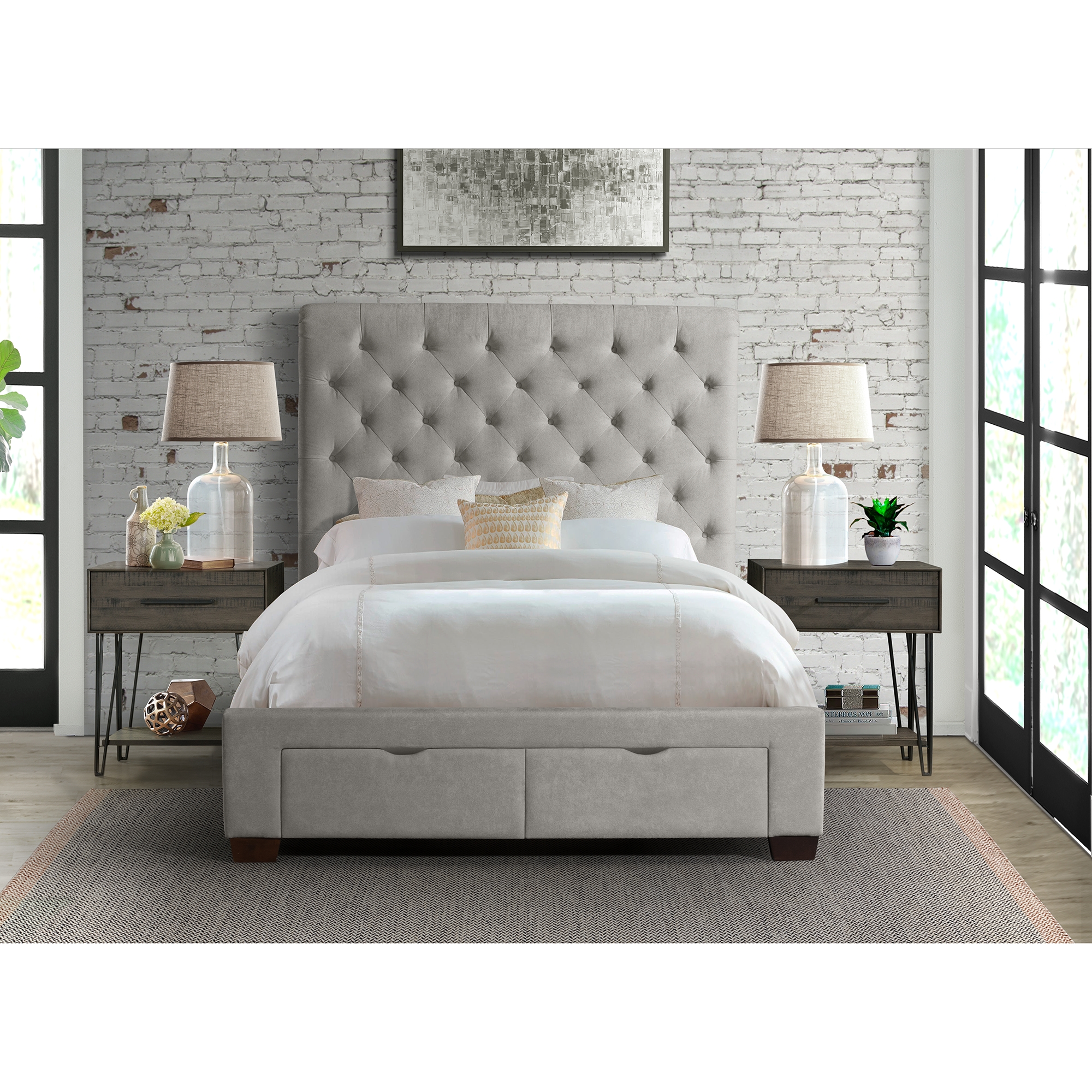 Queen Upholstered Storage Bed