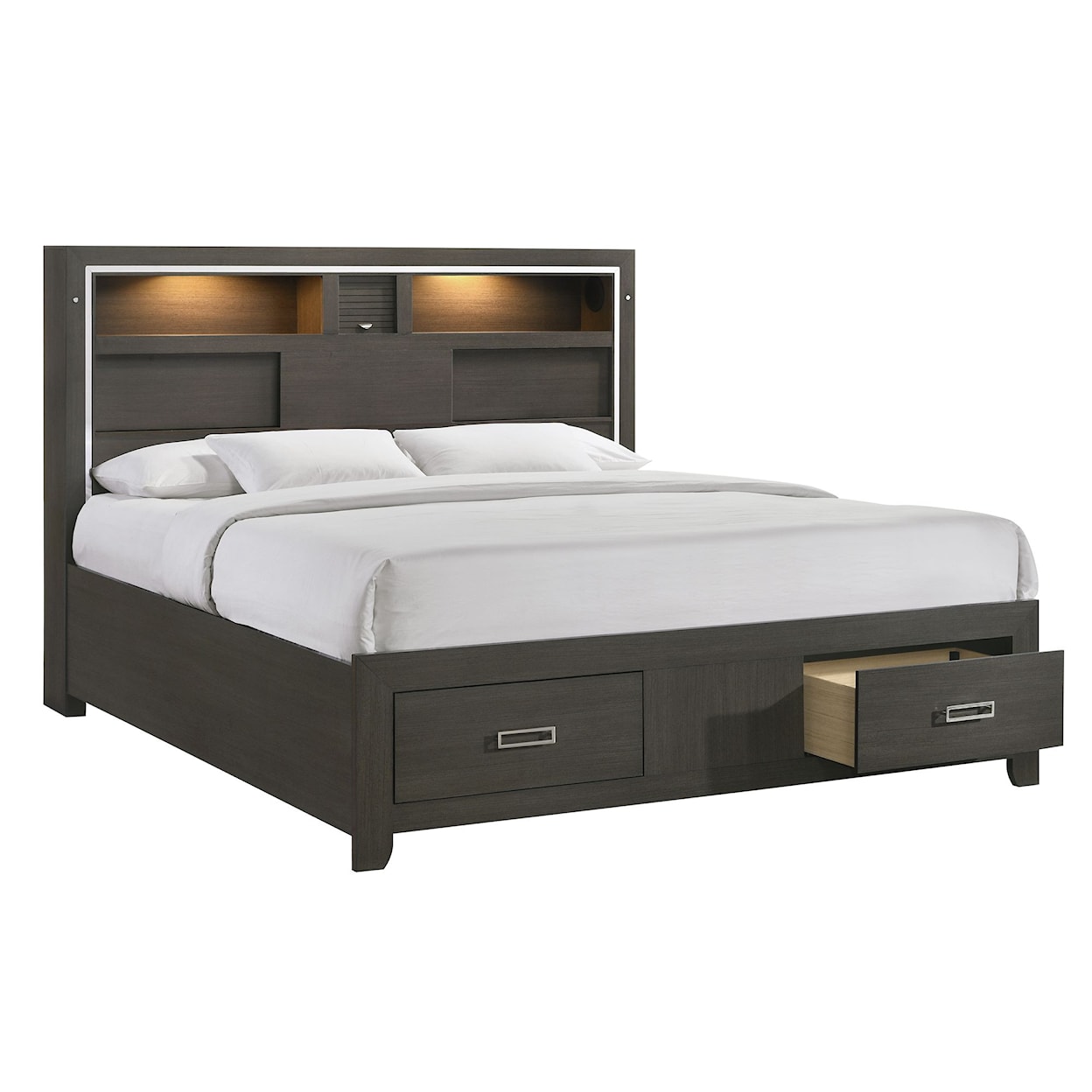 Elements International Sasha SASHA GREY KING BED |