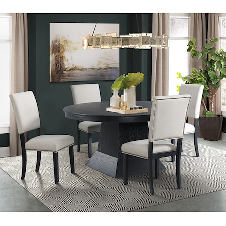 Contemporary 5 Piece Dining Table Set