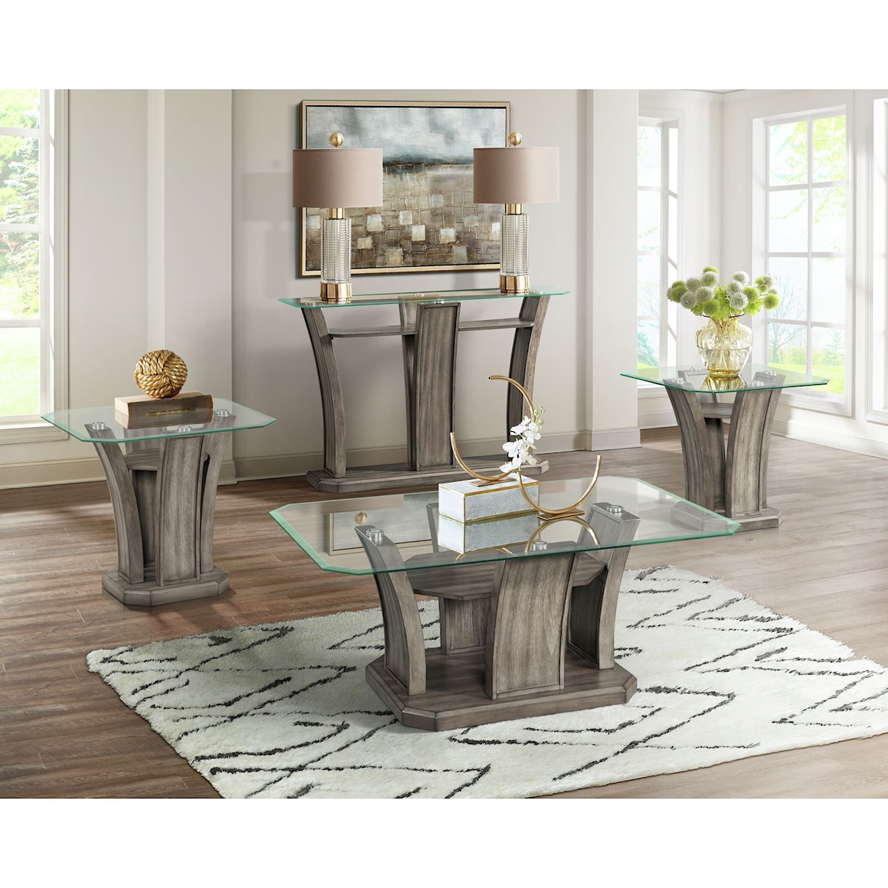 Elements International Dapper Square End Table