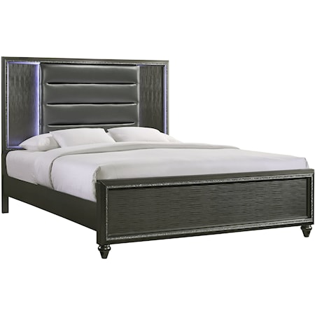 Moonstone Queen Panel 5PC Bedroom Set in Black