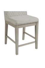 Elements International Marly Contemporary Gray Quilted Counter Stool