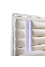 Elements International Twenty Nine King Storage Bed with Upholstered Headboard White