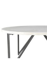 Elements International Cedric Contemporary Round End Table with Marble Top