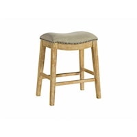 Rustic Counter Stool with Nailhead Trim