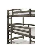 Elements International Trey Transitional 3-Piece Triple Twin Bunk Bedroom Set