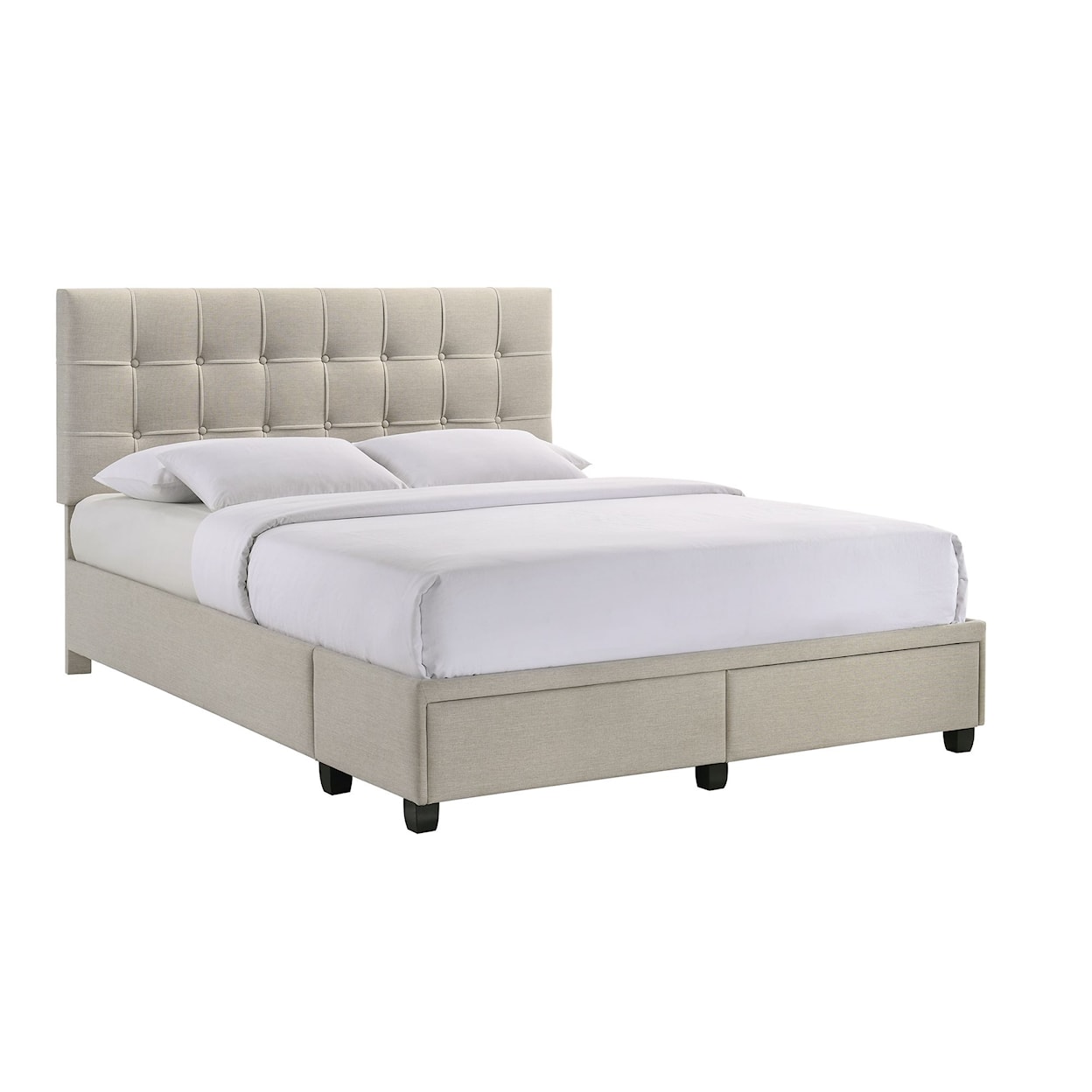 Elements International La Casa LACASA OAK WHITE QUEEN STORAGE BED |