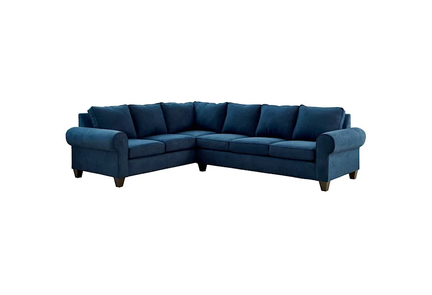 705 RHF Sectional Sofa with Rolled Arms by Elements International at Lynn's Furniture & Mattress