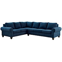 Transitional LHF Sectional Sofa with Rolled Arms