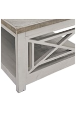 Elements International Justina Rustic Sofa Table with Lower Shelf Space