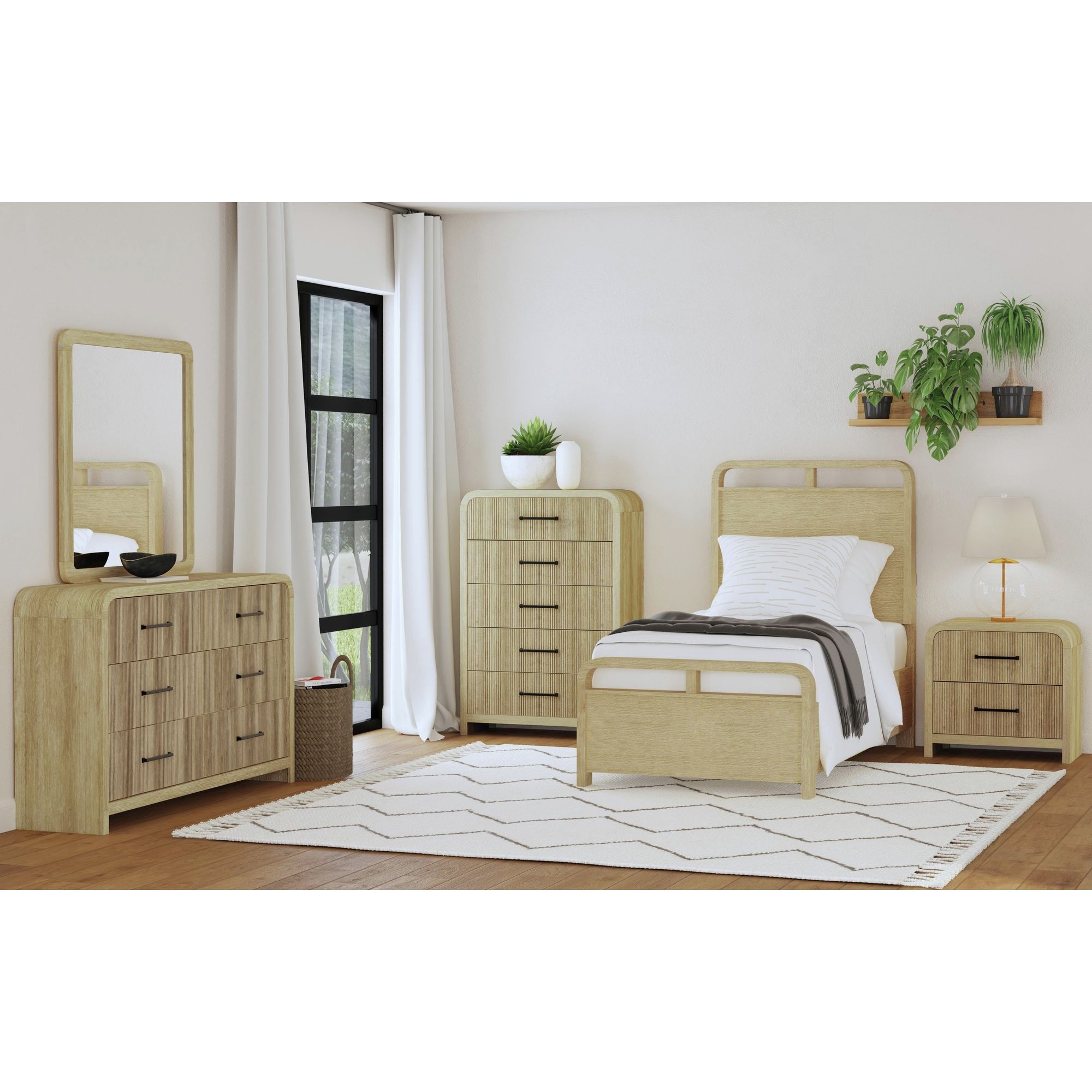 Twin Panel Bed In Natural