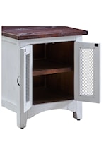 Elements International Thomas Rustic End Table with Two Tone Finish