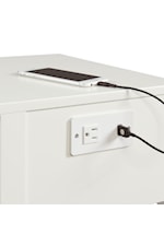 Elements International Moana Transitional Single Drawer Nightstand with Lower Shelf and USB Port