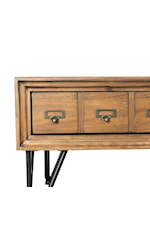 Elements International Boone Transitional 2-Drawer Sofa Table with Metal Legs