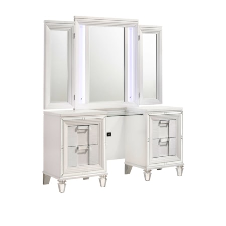 Vanity Set w/LED &amp; USB Plug White