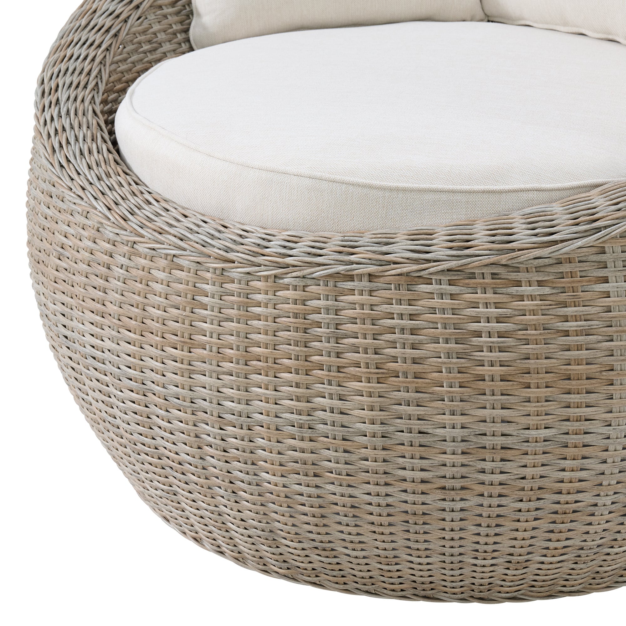 Elements International Ollie Outdoor Cuddler Chair and End Table Set