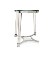 Elements International Lucinda Contemporary Round End Table with Glass Top