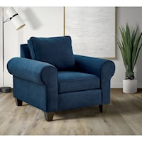 Transitional Accent Chair with Rolled Arms