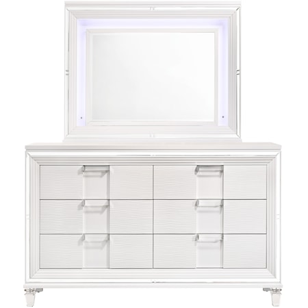 Dresser &amp; Mirror Set White