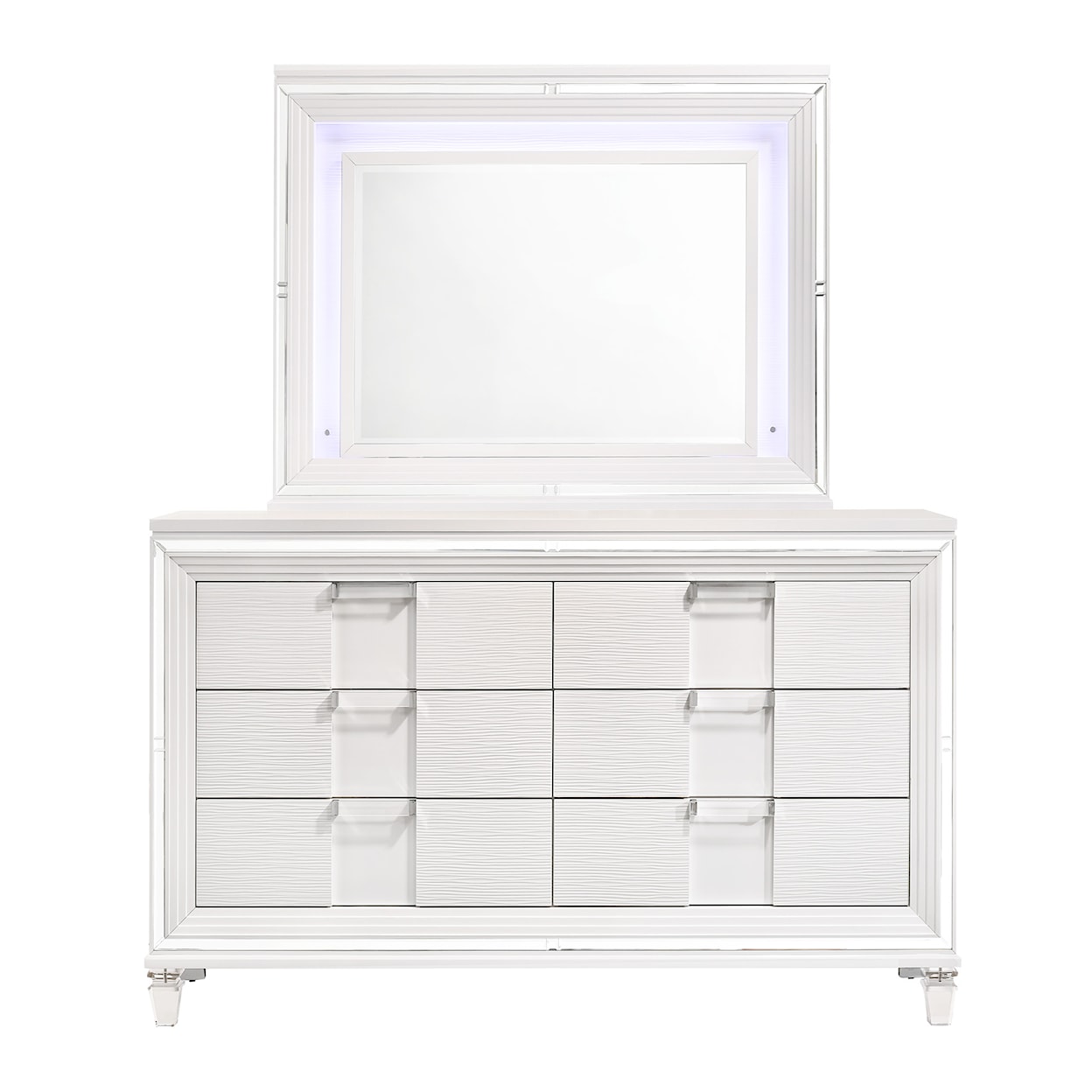Elements International Twenty Nine Dresser & Mirror Set White
