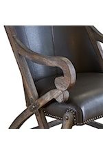 Elements Hunter Traditional Exposed Wood Accent Chair with Ottoman