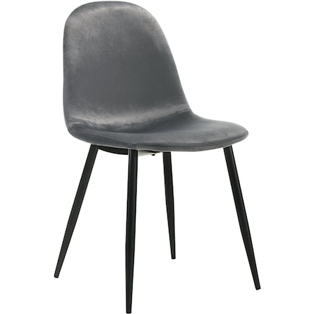 Contemporary Set of 2 Upholstered Side Chairs with Tapered Legs