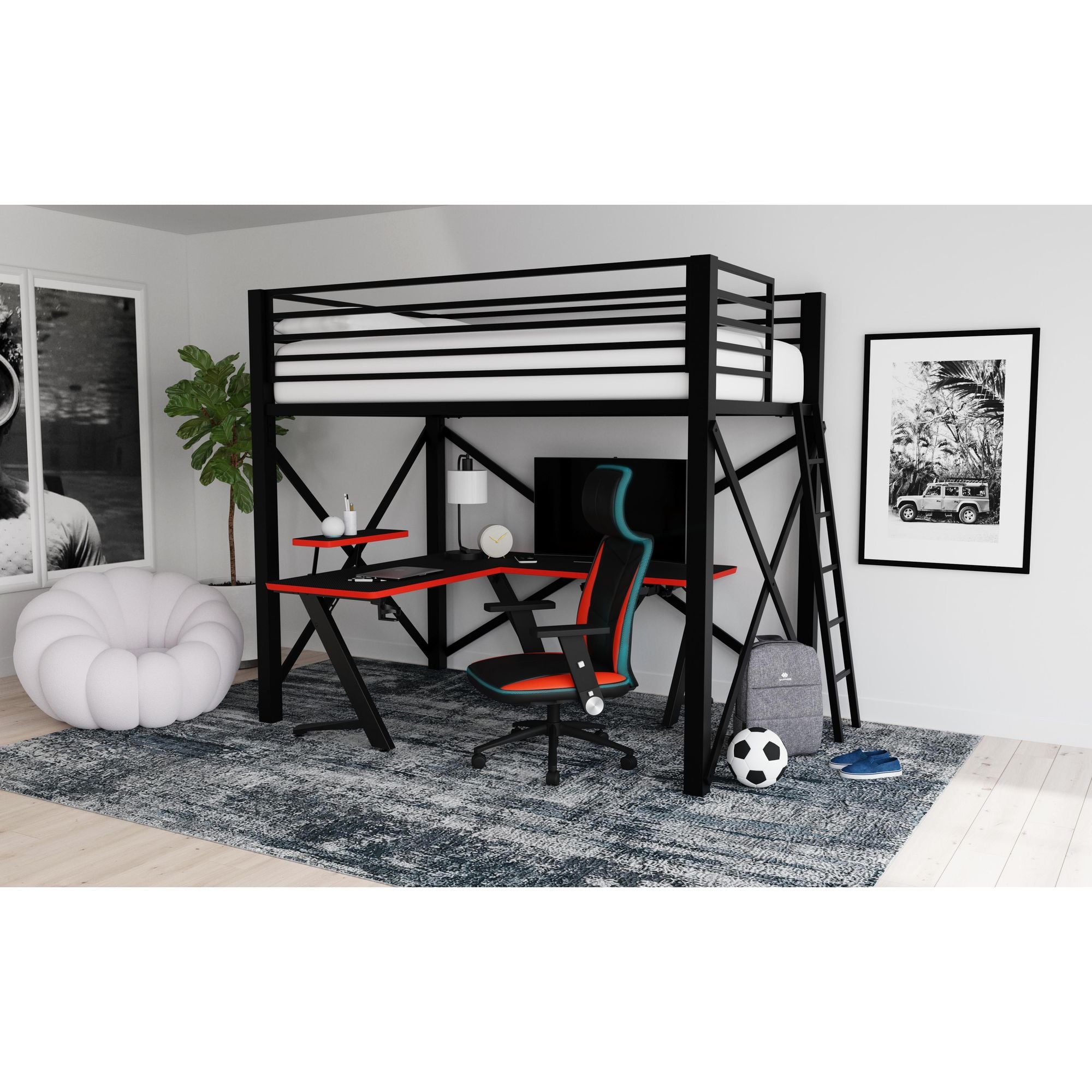 Full Loft Bunk Bed and Ladder