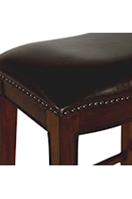 Elements International Fiesta Rustic Counter Height Stool with Nailhead Trim