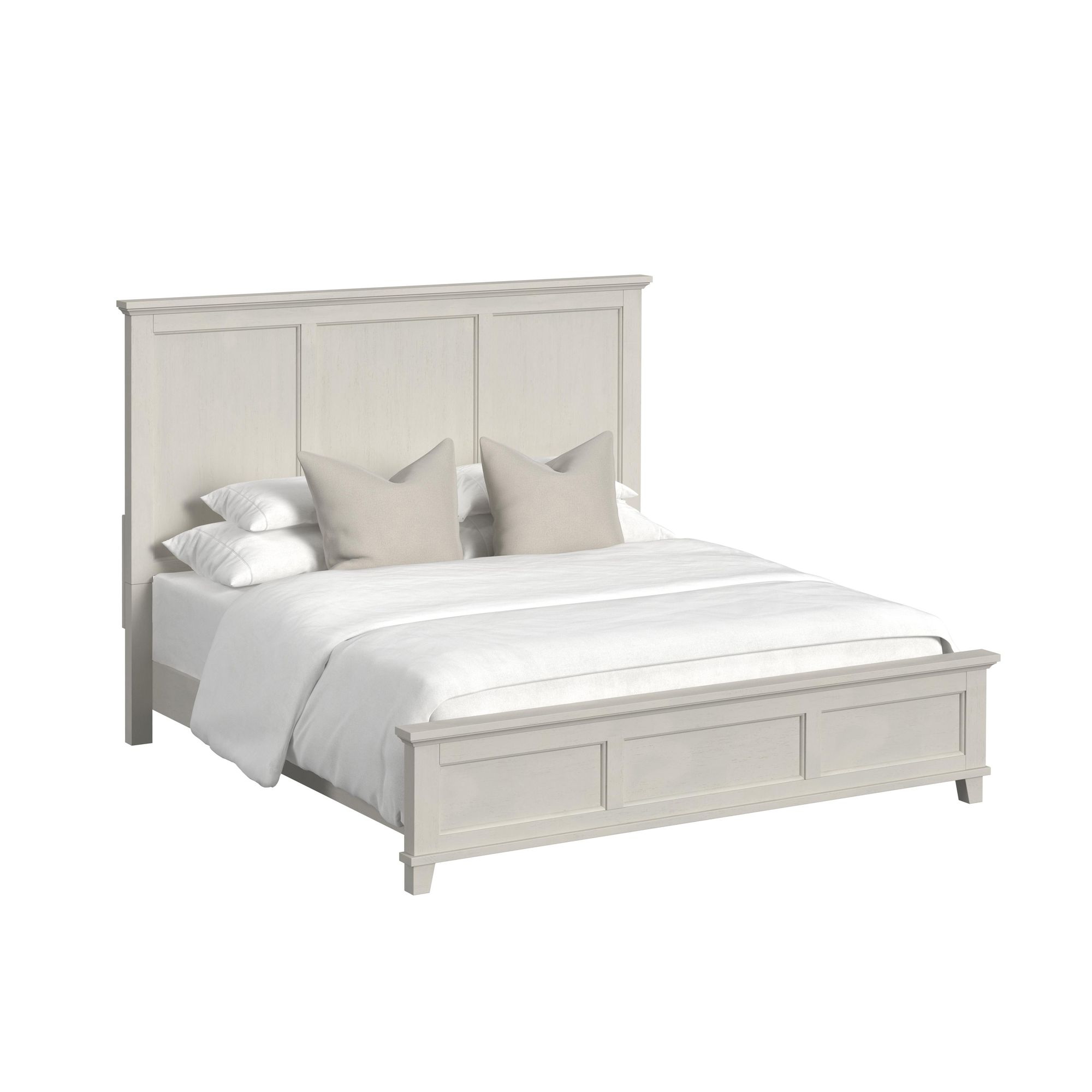 King Panel Bed In Ivory